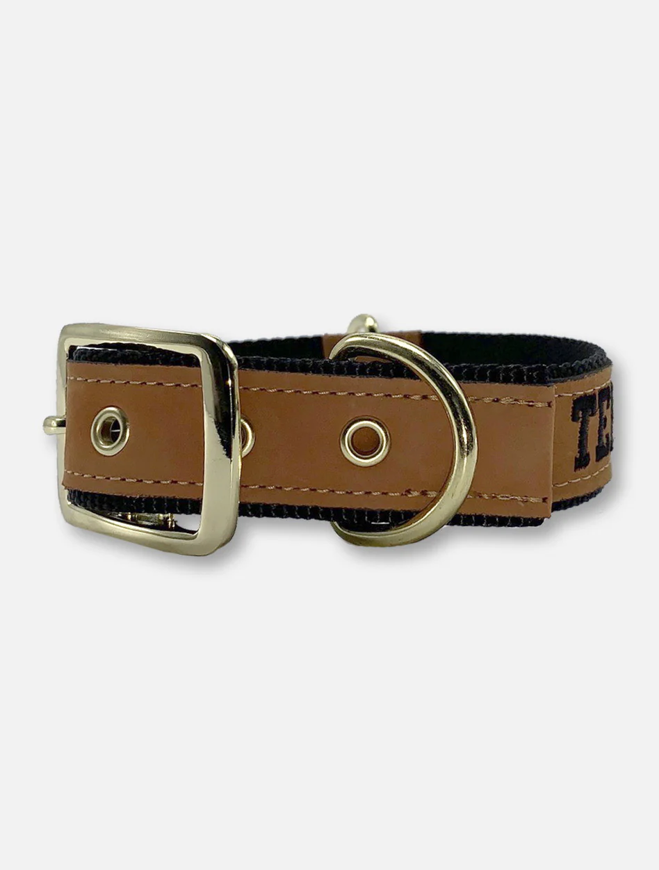 Texas Tech Red Raiders Tan Leather Embroidered  Dog Collar - Image 3