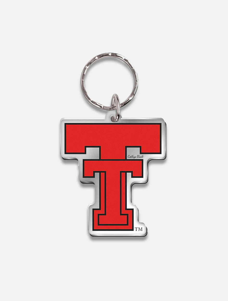 Texas Tech Red Raiders Vault " Throw Back Double T" Mirrored Key Chain