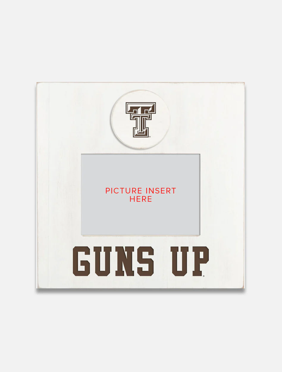 Texas Tech Red Raiders White Washed Double T Frame