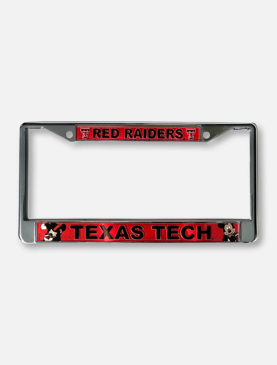 Texas Tech Red Raiders with Mickey Mouse License Plate Frame