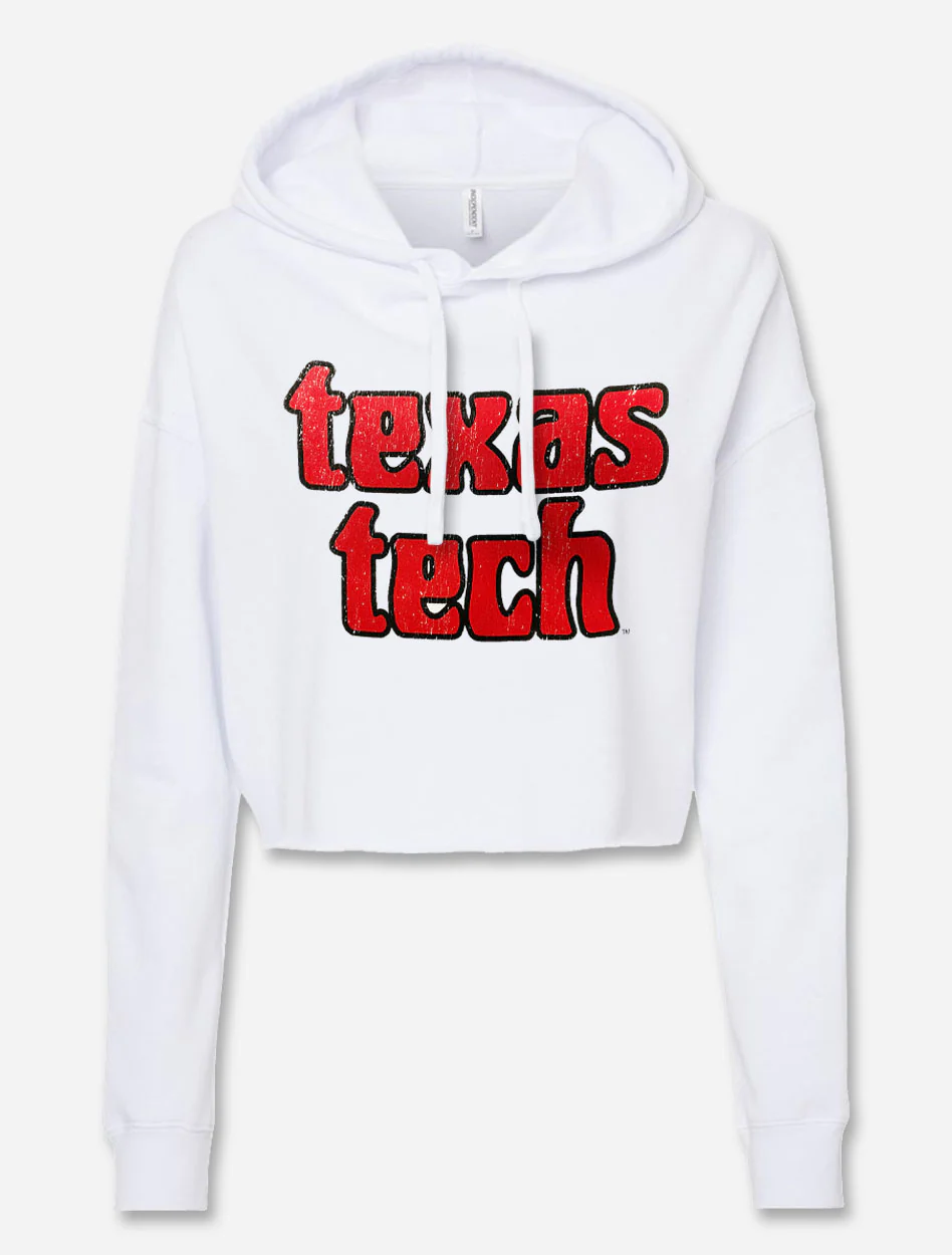 Texas Tech Red Raiders "Woodlands" Black Crop Top Hoodie - Image 2