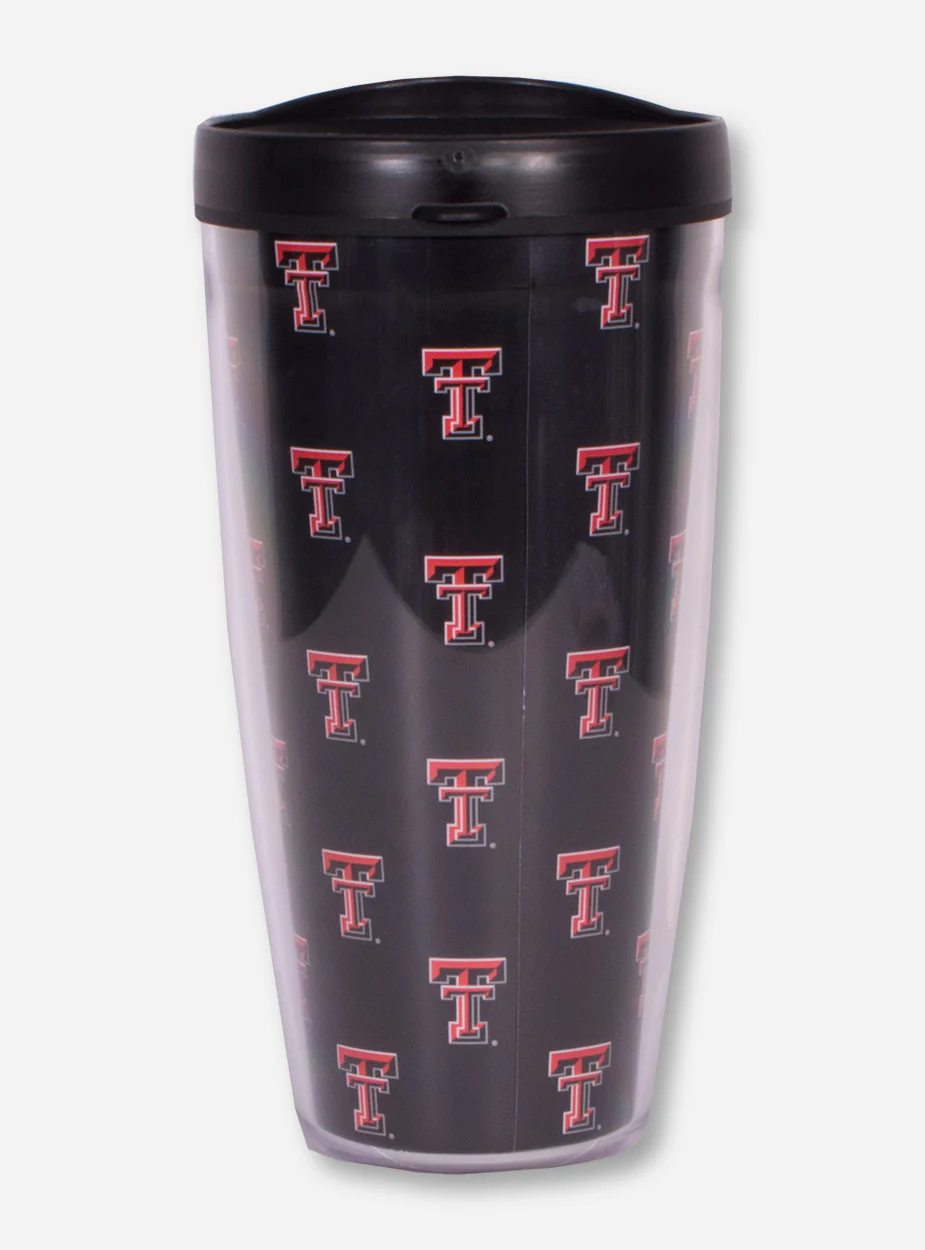Texas Tech Repeating Double T Black Travel Tumbler - Image 2