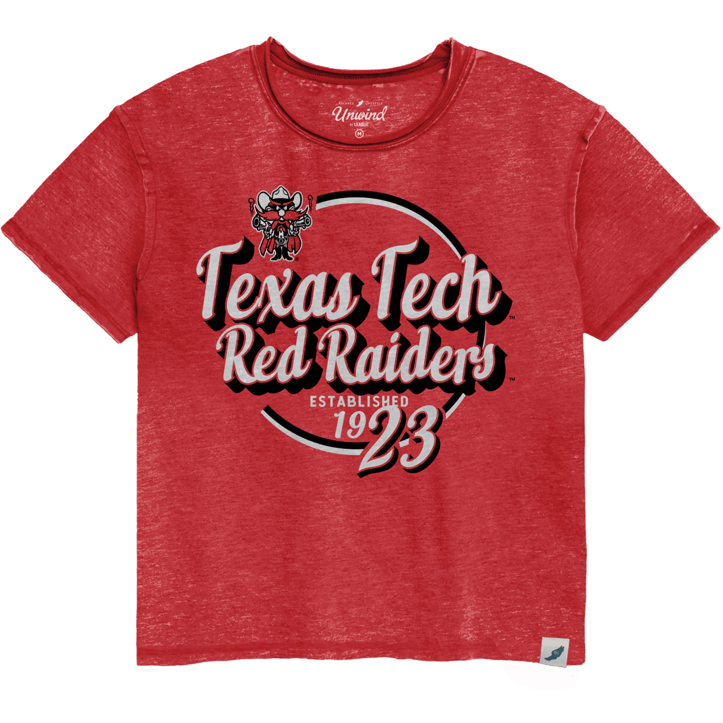 **Texas Tech "Retro Skater" Burnout Long Crop Top