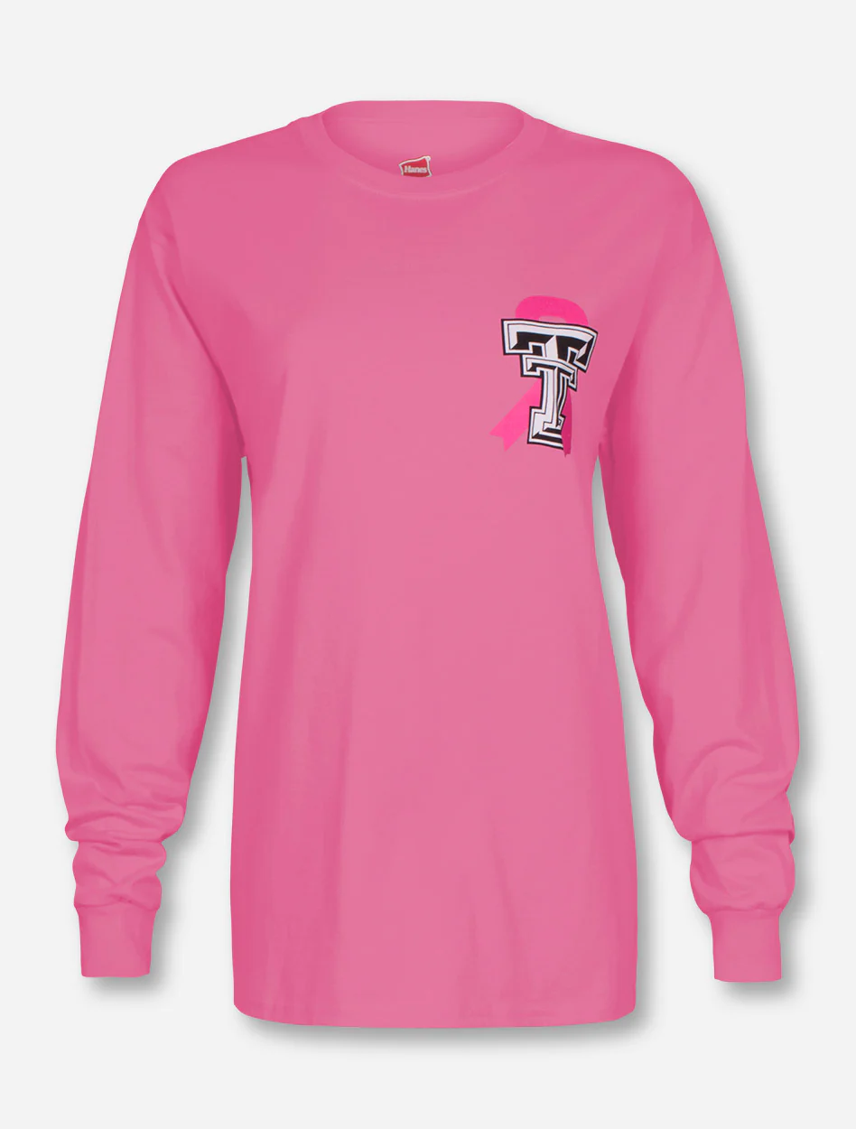 Texas Tech Rosie Wreck 'Em Pink Long Sleeve - Breast Cancer Awareness - Image 2