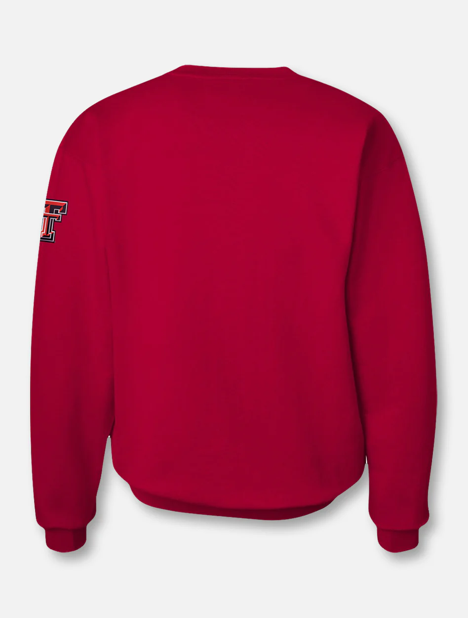 Texas Tech "Rugged Football" Font Twill with Sleeve Print Crew Sweatshirt - Image 4