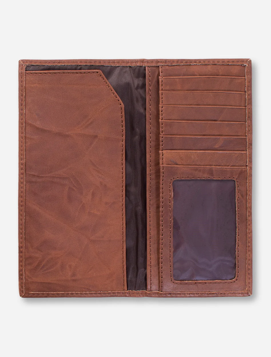 Texas Tech "Secretary" Brown Leather Tall Wallet - Image 3