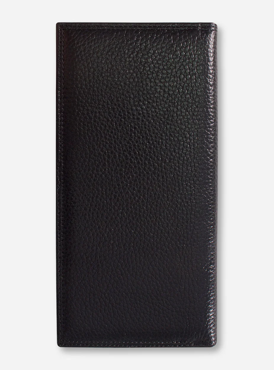 Texas Tech Silver Emblem on Black Pebble Grain Tall Wallet - Image 2
