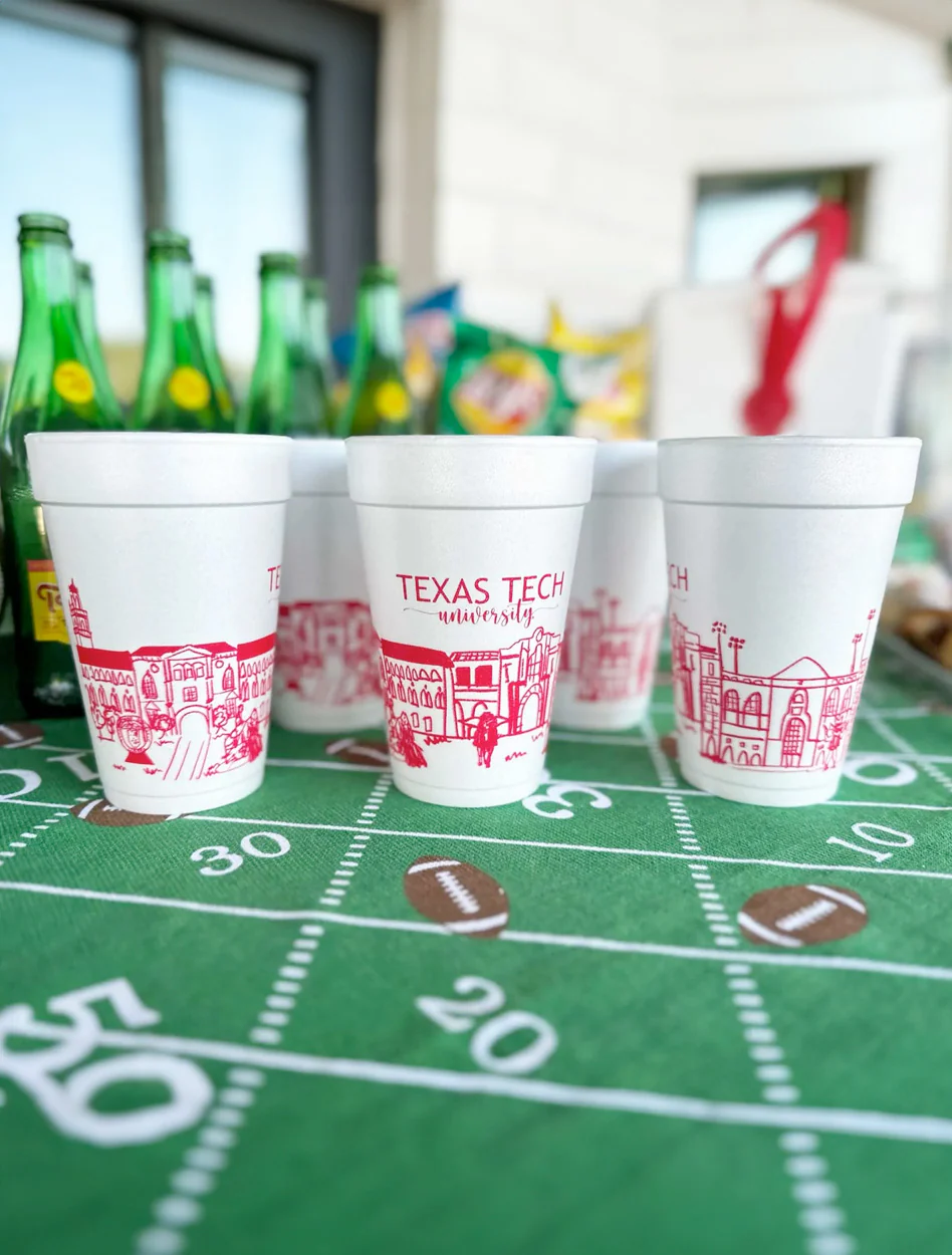 Texas Tech "Skyline" Set of 10 Plastic 16 oz cups - Image 2