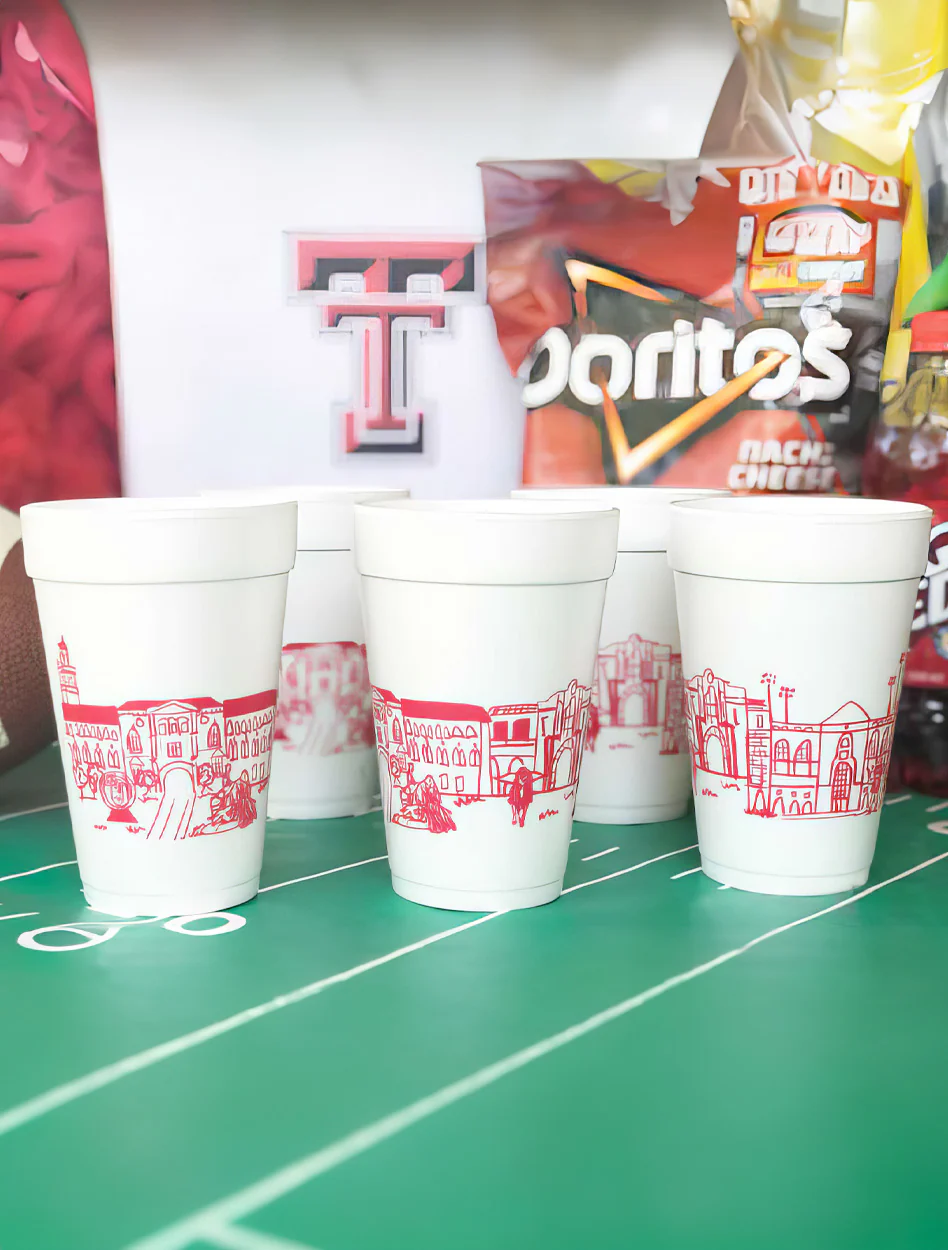 Texas Tech "Skyline" Set of 10 Plastic 16 oz cups - Image 3