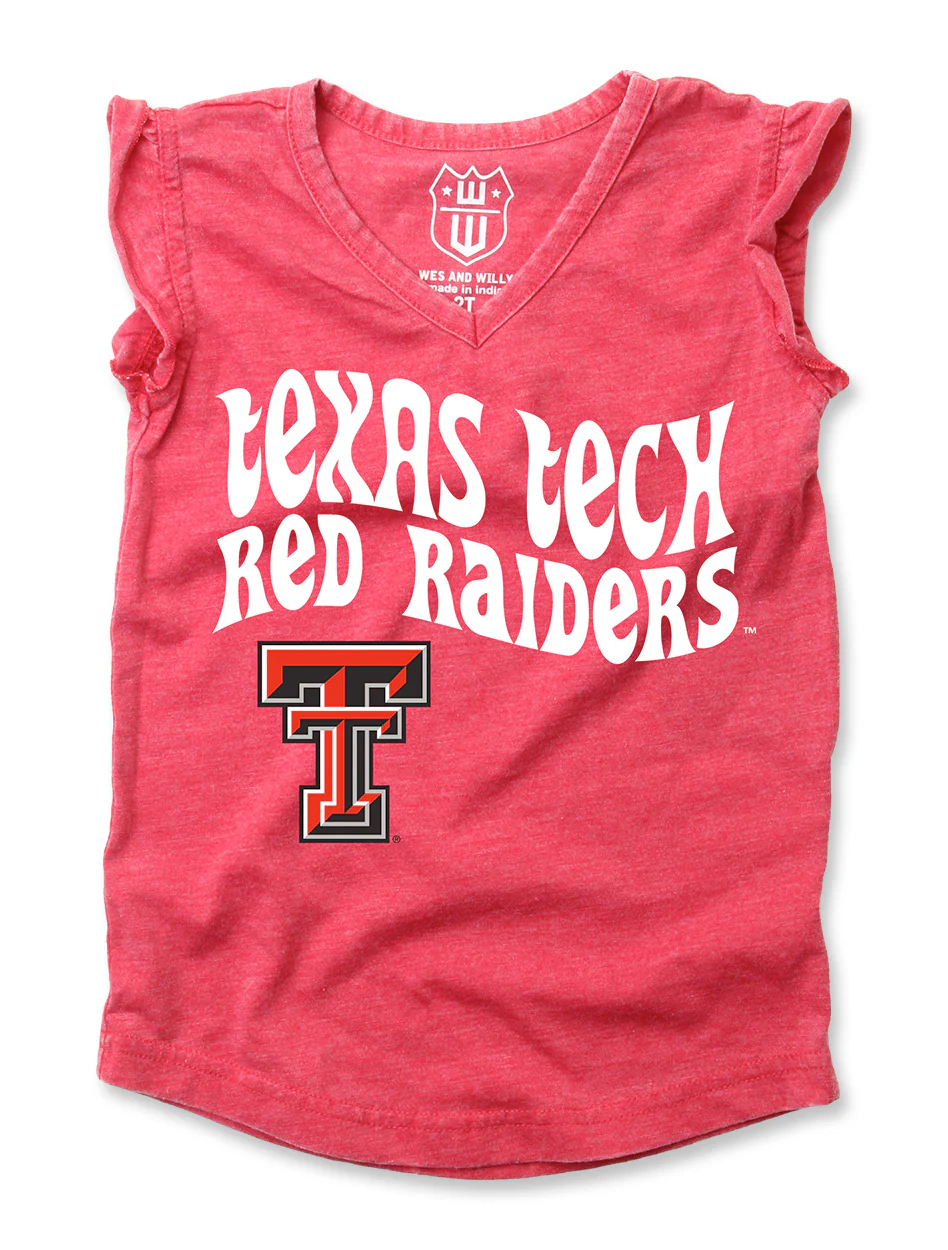 Texas Tech " So 70's" KIDS Ruffle Sleeve Tee