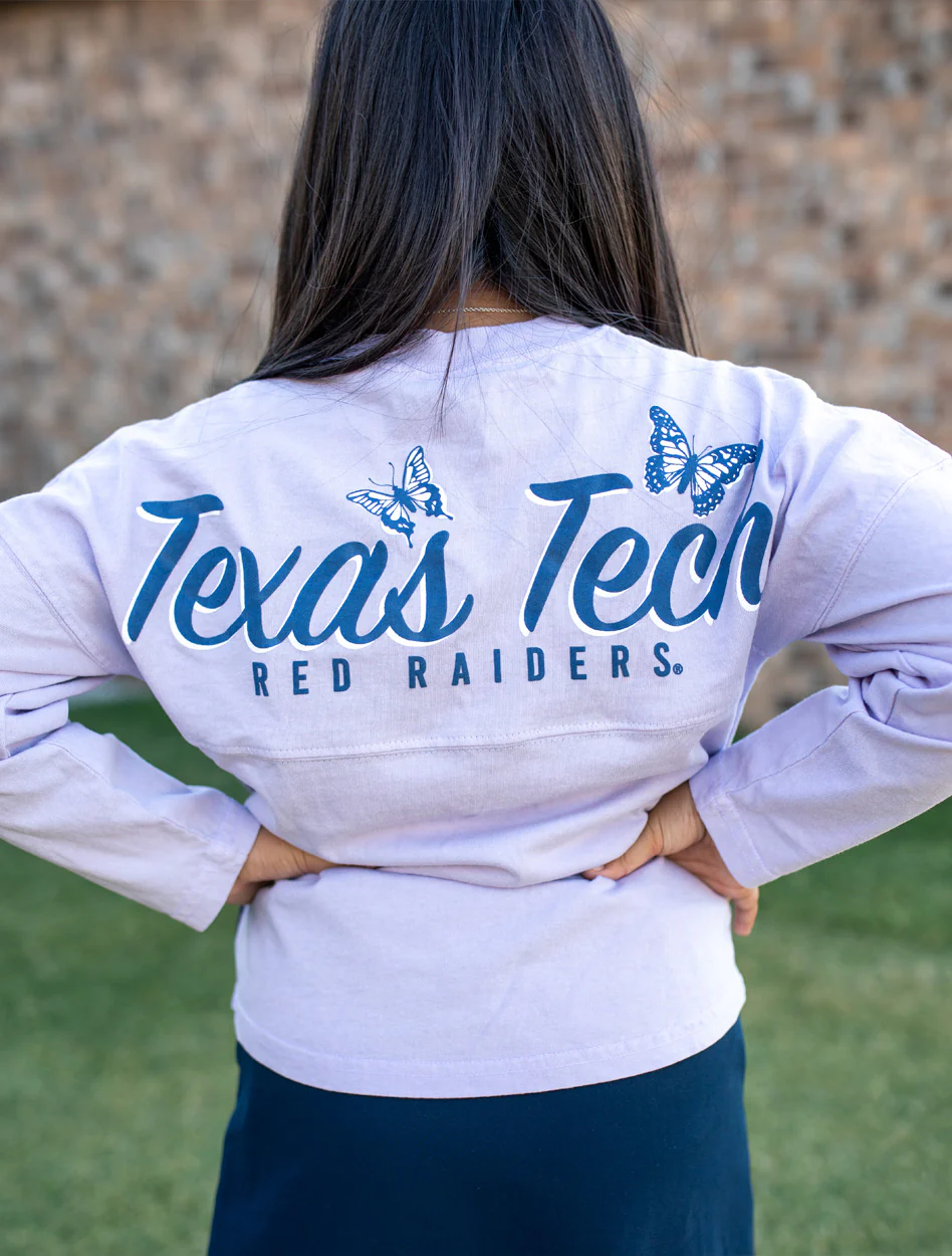 Texas Tech Spirit Jersey "Butterfly Wishes" Youth Crew Sweatshirt