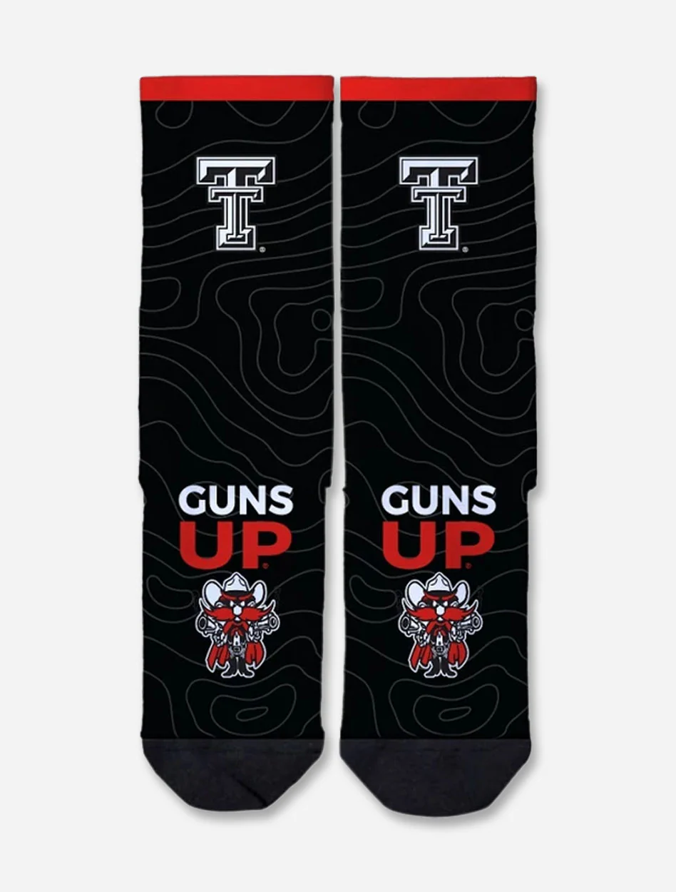 Texas Tech Strideline Guns Up w/ Raider Red Black Crew Sock