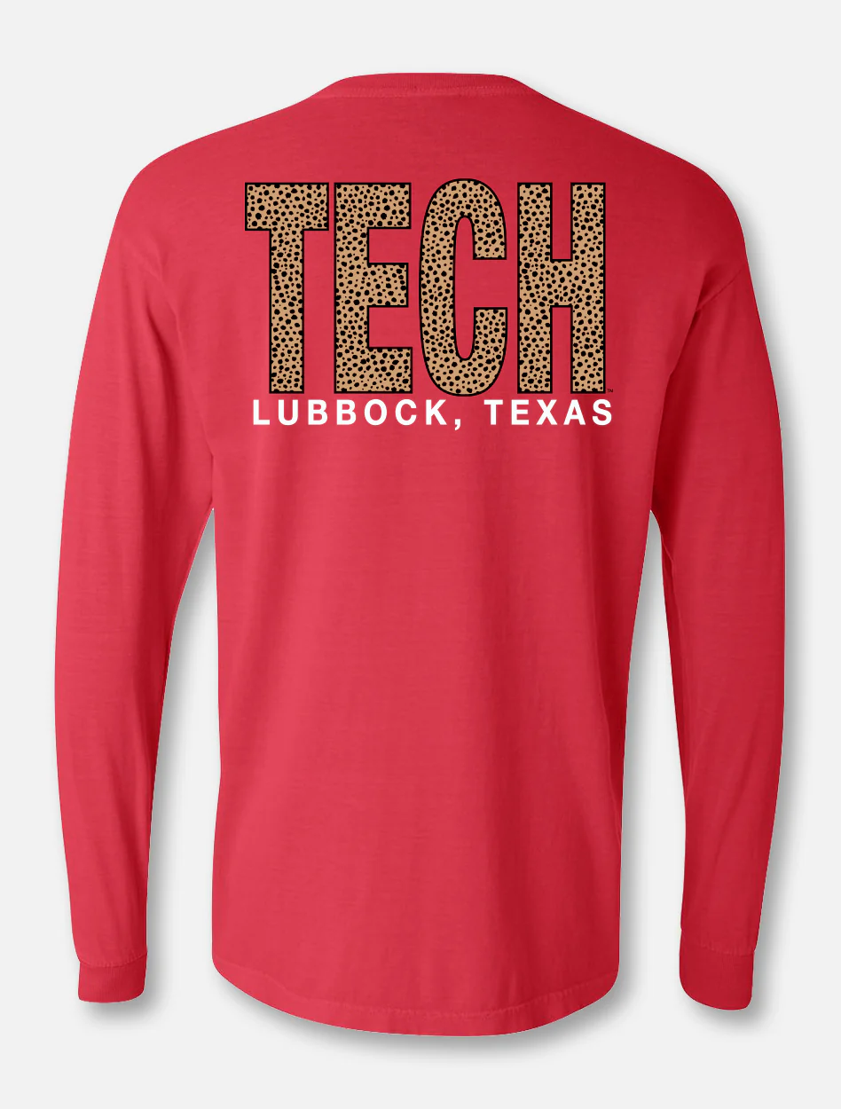 Texas Tech TECH Block in Cheetah Long Sleeve T-Shirt - Image 3