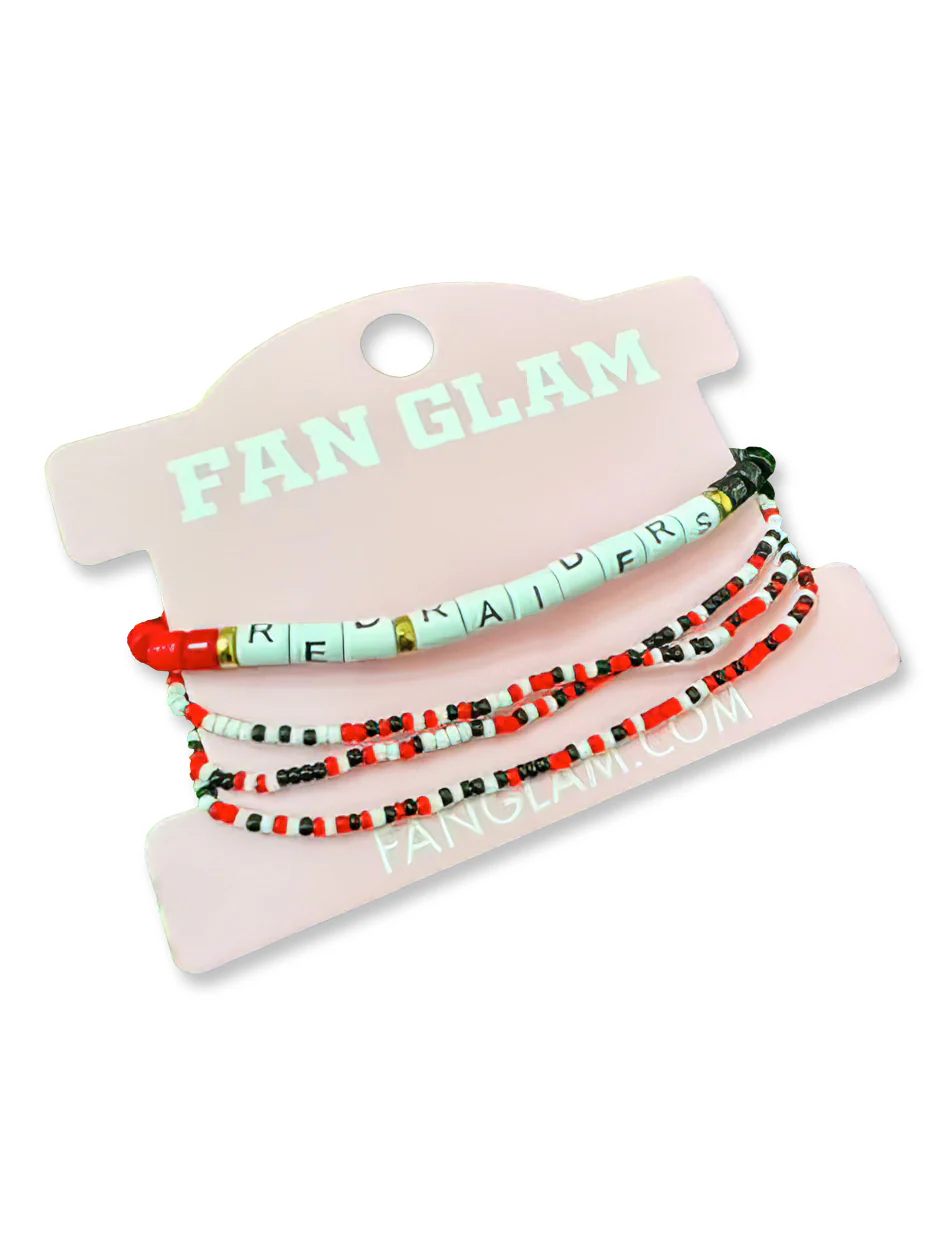 Texas Tech "Texas Tech Red Raiders" Enamel Word Wrap Friendship Bracelet Stack