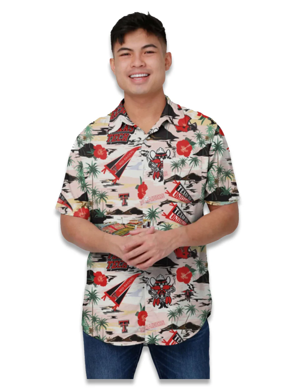 Texas Tech "Thematic Stadium Hawaiian" Button Down Shirt - Image 2