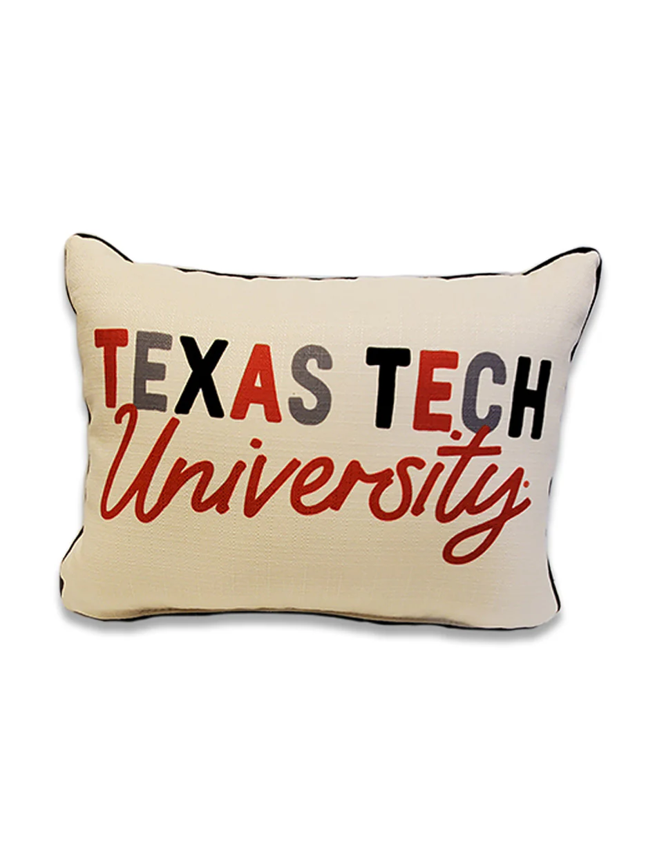 Texas Tech University 18"x14" Rectangle Pillow w/ Black Piping
