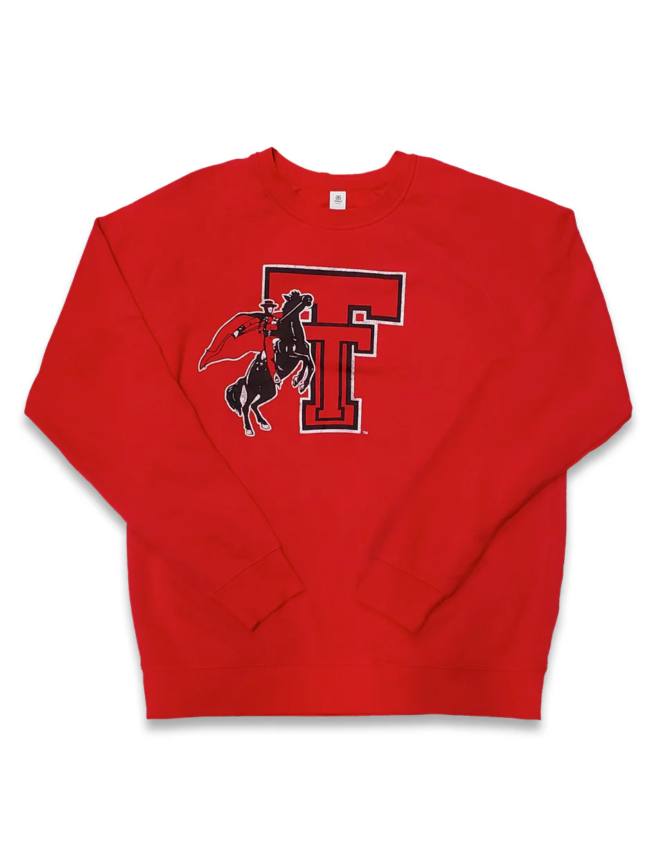 Texas Tech Vault "Rearing Rider" Crewneck Sweatshirt - Image 3