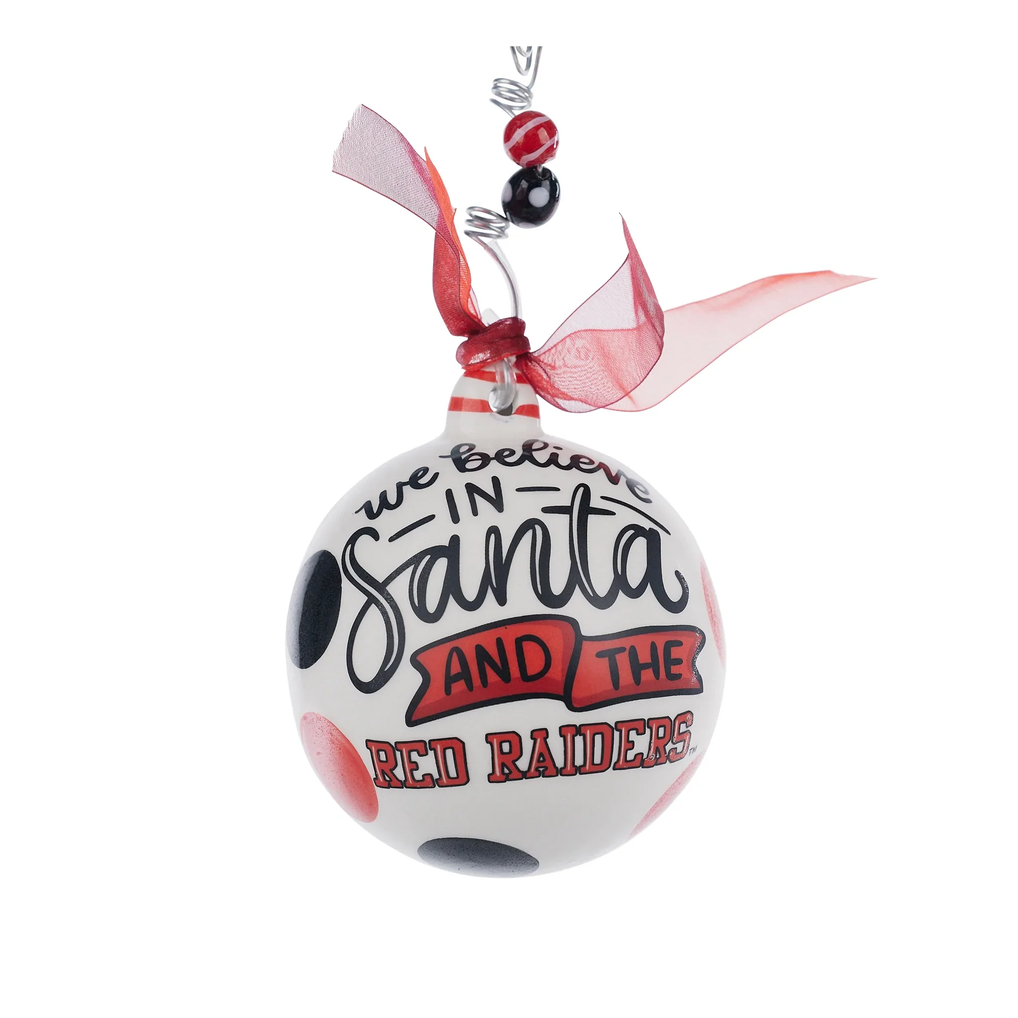 Texas Tech "We Believe in Santa and the Red Raiders" Ceramic Ornament - Image 2