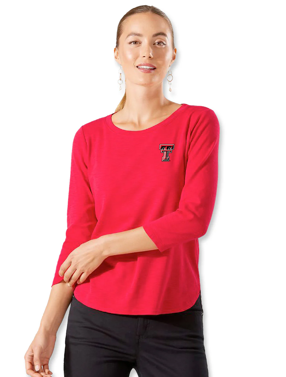 Tommy Bahama Texas Tech Ashby Isles Rib 3/4 Sleeve T-Shirt - Image 3