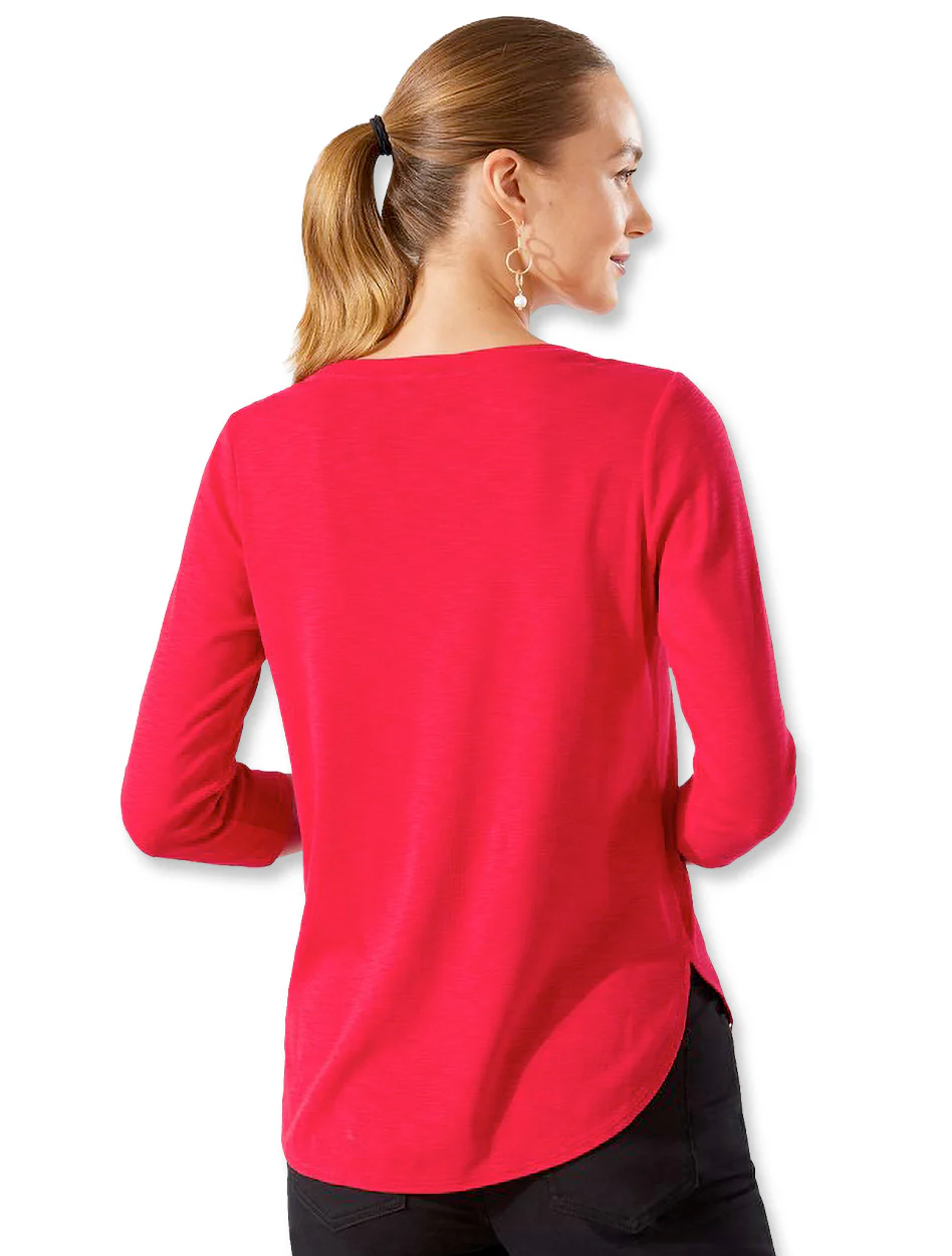 Tommy Bahama Texas Tech Ashby Isles Rib 3/4 Sleeve T-Shirt - Image 4