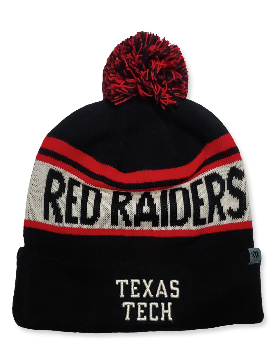 TOW Texas Tech Red Raiders Double T w/Pom Cuffed Beanie - Image 2