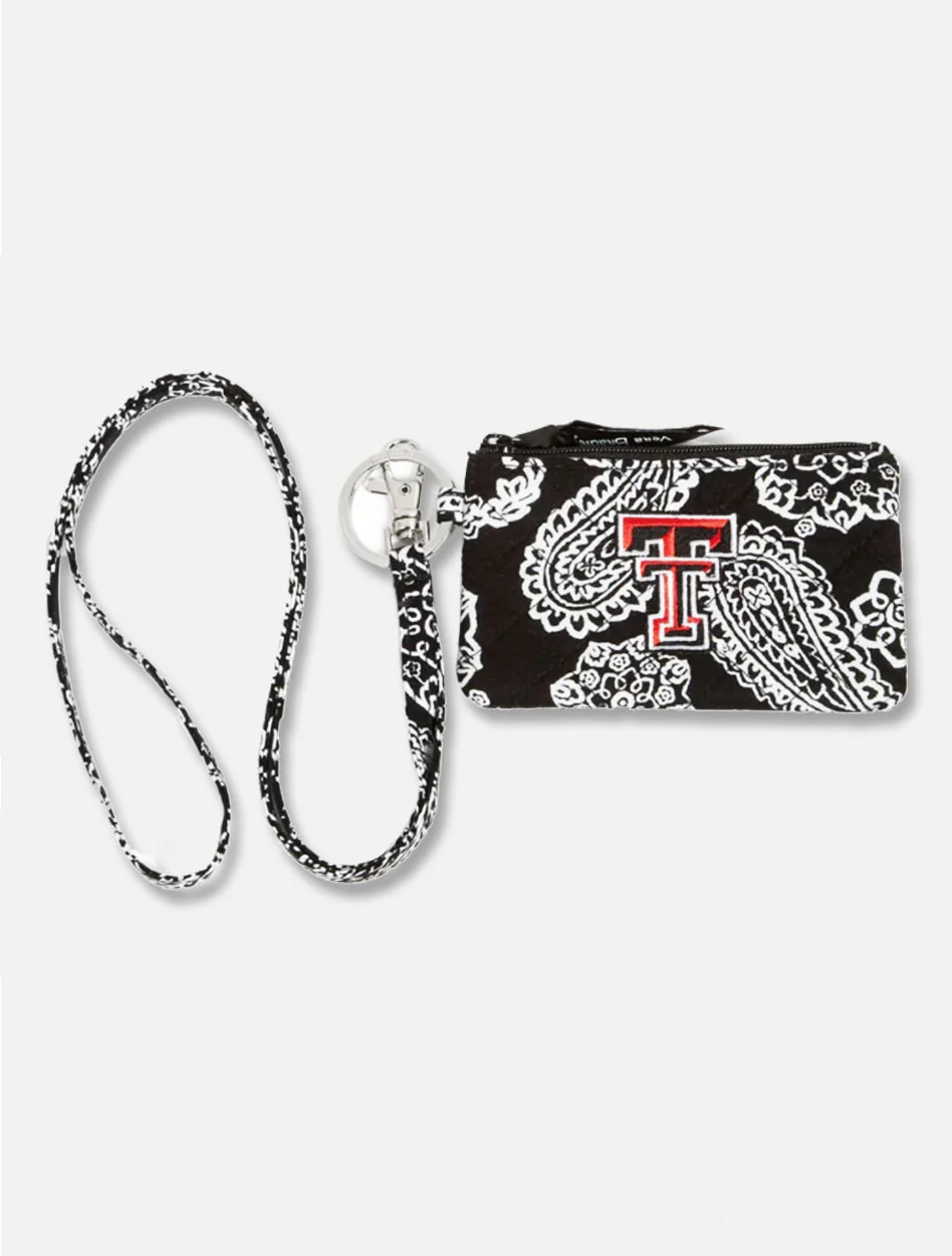 Vera Bradley Texas Tech Red Raiders Paisley zip ID and Lanyard