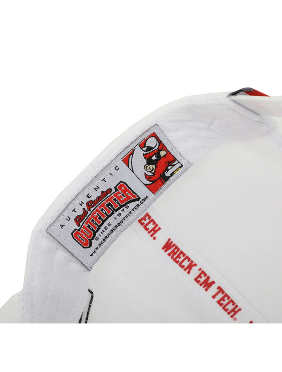 Texas Tech "Stitches" Baseball White Snapback Cap - Image 5