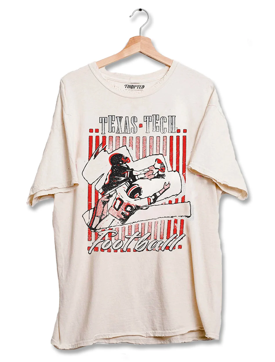 Livy Lu Texas Tech "Beach Shade" Ivory Thrifted T-Shirt