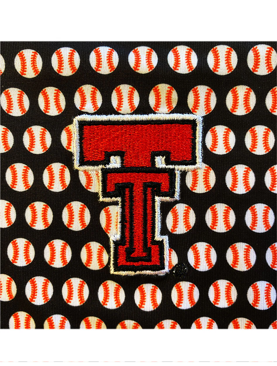 Texas Tech Dark Horse "Baseball All Over" Premium Black Polo - Image 2