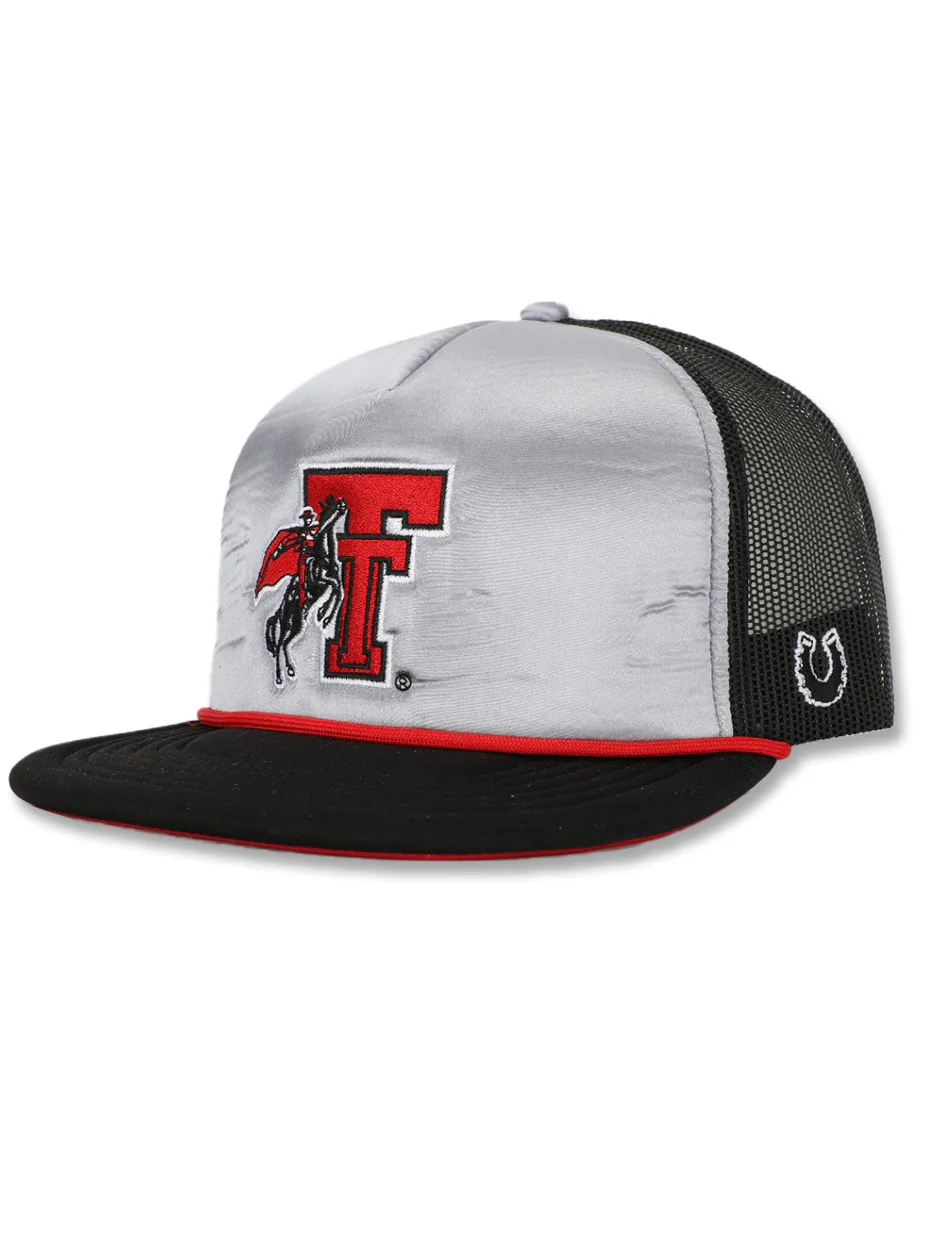 **Texas Tech Dark Horse "Throwback RR" Silver Trucker Snapback Cap