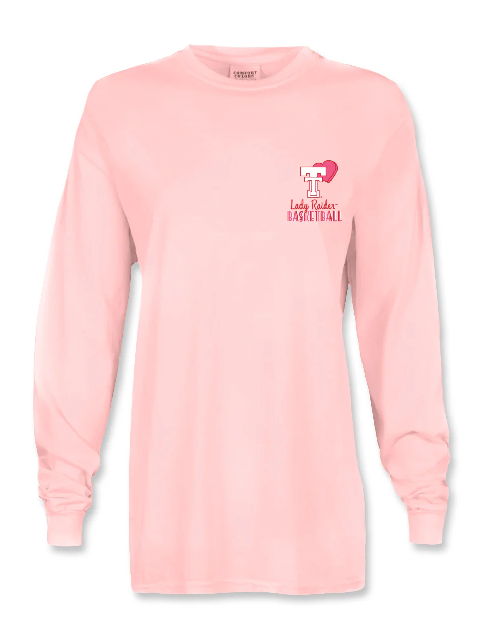Texas Tech Lady Raiders "My Jam" Basketball PINK Long Sleeve - Image 2