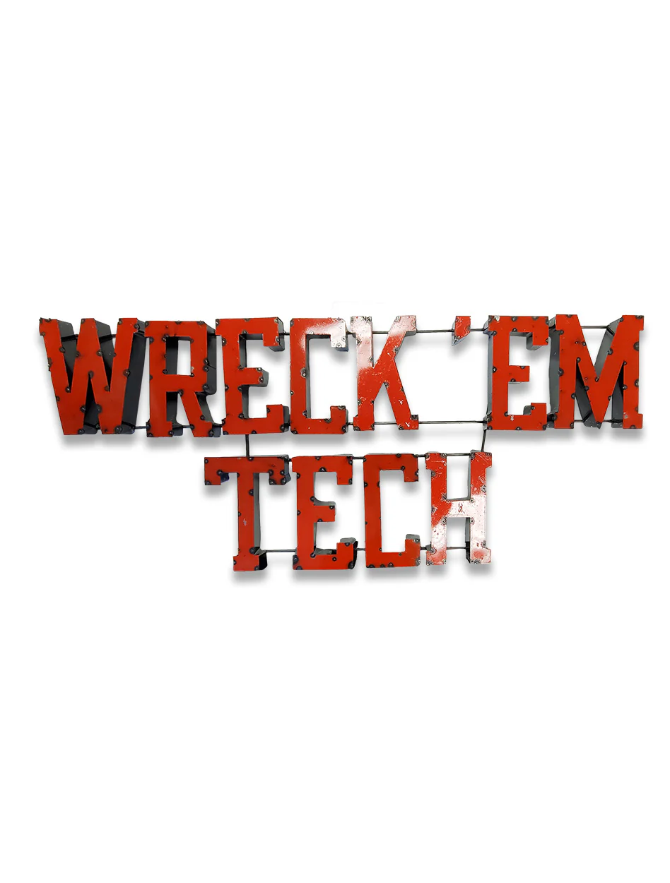Wreck'Em Tech Stacked "Vintage" Recycled Metal Wall Sign