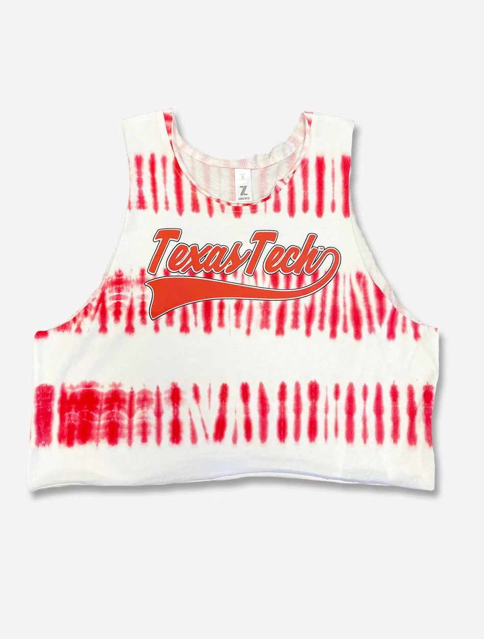 **ZooZatz Texas Tech Red Raiders Oversized Stripe Tie Dye Baseball Tail Tank Top